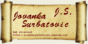 Jovanka Šurbatović vizit kartica